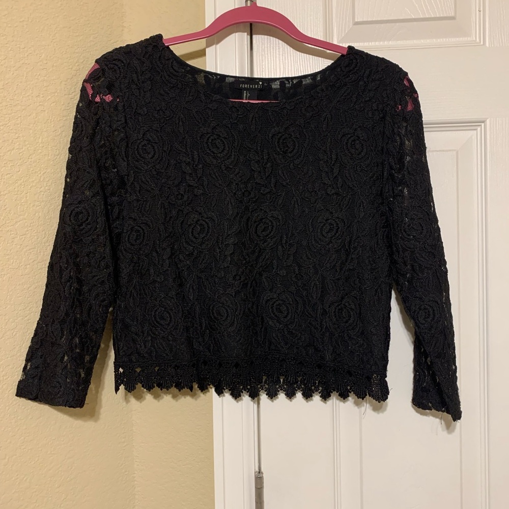Elegant Black Lace Top
